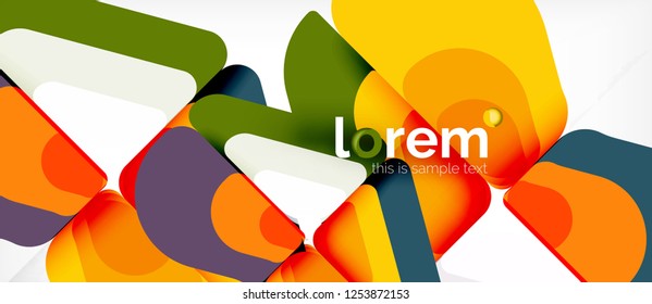 Abstract background - multicolored geometric shapes modern design. Trendy abstract layout template for business or technology presentation or web brochure cover, wallpaper. Vector illustration