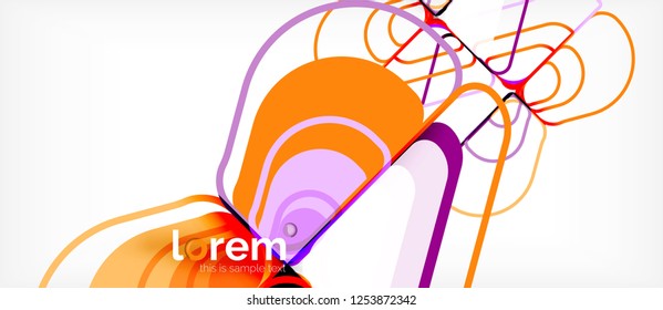 Fondo abstracto - formas geométricas multicolores diseño moderno. Plantilla de diseño abstracto de moda para presentación de negocios o tecnología o portada de folletos web, fondo de pantalla. Ilustración del vector