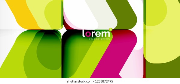 Fondo abstracto - formas geométricas multicolores diseño moderno. Plantilla de diseño abstracto de moda para presentación de negocios o tecnología o portada de folletos web, fondo de pantalla. Ilustración del vector