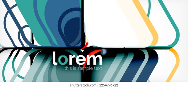 Fondo abstracto - formas geométricas multicolores diseño moderno. Plantilla de diseño abstracto de moda para presentación de negocios o tecnología o portada de folletos web, fondo de pantalla. Ilustración del vector