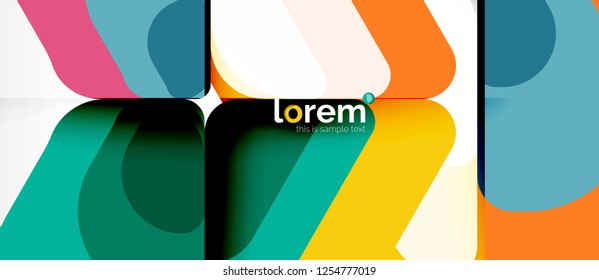 Fondo abstracto - formas geométricas multicolores diseño moderno. Plantilla de diseño abstracto de moda para presentación de negocios o tecnología o portada de folletos web, fondo de pantalla. Ilustración del vector