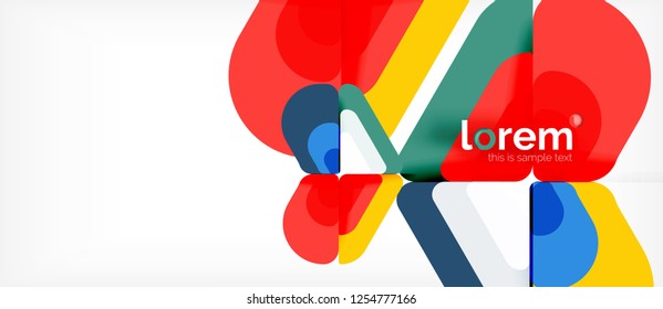 Fondo abstracto - formas geométricas multicolores diseño moderno. Plantilla de diseño abstracto de moda para presentación de negocios o tecnología o portada de folletos web, fondo de pantalla. Ilustración del vector