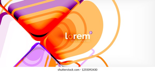 Abstrakter Hintergrund - mehrfarbige geometrische Formen, modernes Design. Trendy abstrakte Layout-Vorlage für Geschäfts- oder Technologiepräsentation oder Web-Broschüre Titelbild, Bildschirmhintergrund. Vektorgrafik