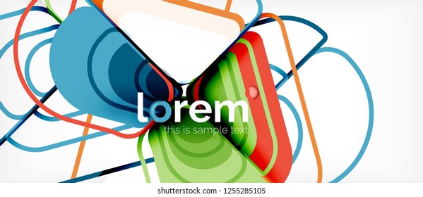 Abstract background - multicolored geometric shapes modern design. Trendy abstract layout template for business or technology presentation or web brochure cover, wallpaper. Vector illustration