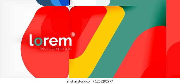 Fondo abstracto - formas geométricas multicolores diseño moderno. Plantilla de diseño abstracto de moda para presentación de negocios o tecnología o portada de folletos web, fondo de pantalla. Ilustración del vector