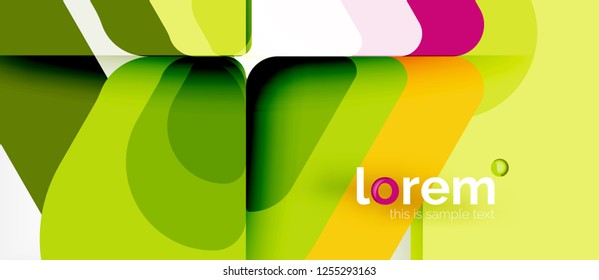 Fondo abstracto - formas geométricas multicolores diseño moderno. Plantilla de diseño abstracto de moda para presentación de negocios o tecnología o portada de folletos web, fondo de pantalla. Ilustración del vector