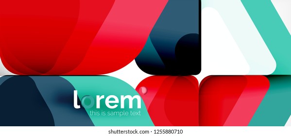 Fondo abstracto - formas geométricas multicolores diseño moderno. Plantilla de diseño abstracto de moda para presentación de negocios o tecnología o portada de folletos web, fondo de pantalla. Ilustración del vector