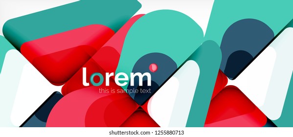 Abstrakter Hintergrund - mehrfarbige geometrische Formen, modernes Design. Trendy abstrakte Layout-Vorlage für Geschäfts- oder Technologiepräsentation oder Web-Broschüre Titelbild, Bildschirmhintergrund. Vektorgrafik