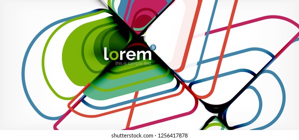 Abstrakter Hintergrund - mehrfarbige geometrische Formen, modernes Design. Trendy abstrakte Layout-Vorlage für Geschäfts- oder Technologiepräsentation oder Web-Broschüre Titelbild, Bildschirmhintergrund. Vektorgrafik