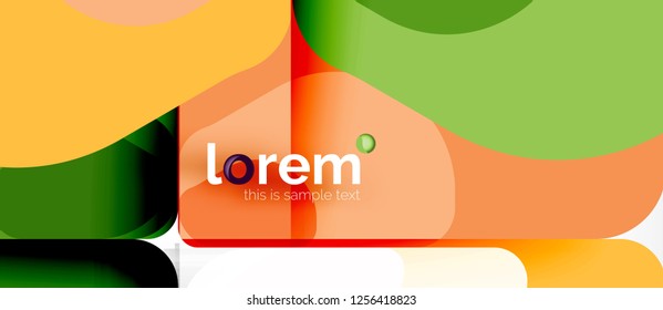 Abstrakter Hintergrund - mehrfarbige geometrische Formen, modernes Design. Trendy abstrakte Layout-Vorlage für Geschäfts- oder Technologiepräsentation oder Web-Broschüre Titelbild, Bildschirmhintergrund. Vektorgrafik