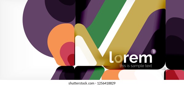 Abstract background - multicolored geometric shapes modern design. Trendy abstract layout template for business or technology presentation or web brochure cover, wallpaper. Vector illustration