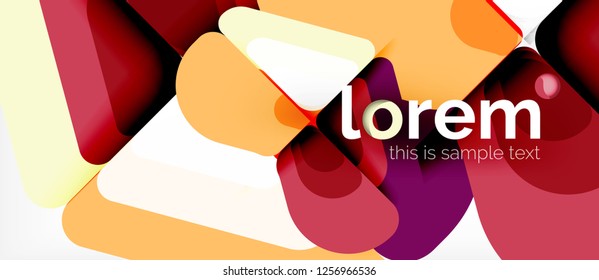 Fondo abstracto - formas geométricas multicolores diseño moderno. Plantilla de diseño abstracto de moda para presentación de negocios o tecnología o portada de folletos web, fondo de pantalla. Ilustración del vector