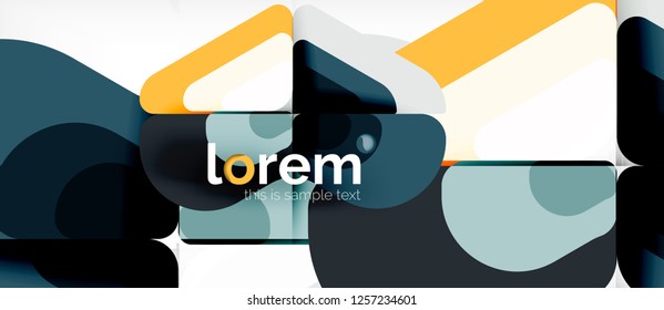 Abstrakter Hintergrund - mehrfarbige geometrische Formen, modernes Design. Trendy abstrakte Layout-Vorlage für Geschäfts- oder Technologiepräsentation oder Web-Broschüre Titelbild, Bildschirmhintergrund. Vektorgrafik