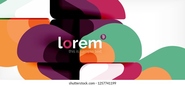 Fondo abstracto - formas geométricas multicolores diseño moderno. Plantilla de diseño abstracto de moda para presentación de negocios o tecnología o portada de folletos web, fondo de pantalla. Ilustración del vector