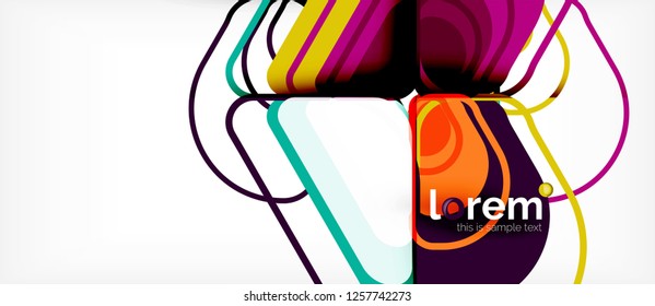 Abstrakter Hintergrund - mehrfarbige geometrische Formen, modernes Design. Trendy abstrakte Layout-Vorlage für Geschäfts- oder Technologiepräsentation oder Web-Broschüre Titelbild, Bildschirmhintergrund. Vektorgrafik