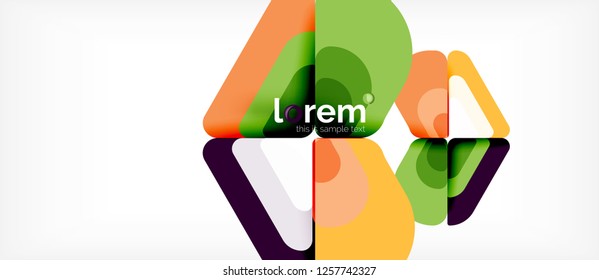 Fondo abstracto - formas geométricas multicolores diseño moderno. Plantilla de diseño abstracto de moda para presentación de negocios o tecnología o portada de folletos web, fondo de pantalla. Ilustración del vector