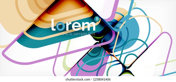 Abstract background - multicolored geometric shapes modern design. Trendy abstract layout template for business or technology presentation or web brochure cover, wallpaper. Vector illustration