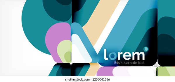 Abstract background - multicolored geometric shapes modern design. Trendy abstract layout template for business or technology presentation or web brochure cover, wallpaper. Vector illustration