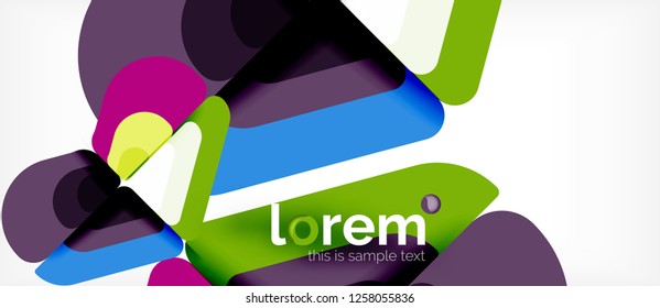 Abstrakter Hintergrund - mehrfarbige geometrische Formen, modernes Design. Trendy abstrakte Layout-Vorlage für Geschäfts- oder Technologiepräsentation oder Web-Broschüre Titelbild, Bildschirmhintergrund. Vektorgrafik