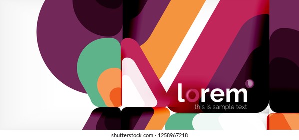 Abstract background - multicolored geometric shapes modern design. Trendy abstract layout template for business or technology presentation or web brochure cover, wallpaper. Vector illustration