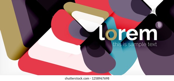 Fundo abstrato - formas geométricas multicoloridas design moderno. Modelo de layout abstrato moderno para apresentação de negócios ou tecnologia ou capa de brochura da web, papel de parede. Ilustração vetorial