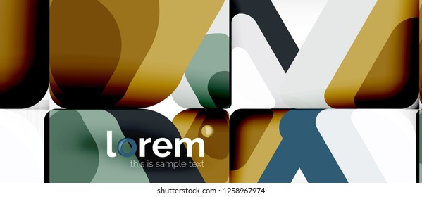 Fondo abstracto - formas geométricas multicolores diseño moderno. Plantilla de diseño abstracto de moda para presentación de negocios o tecnología o portada de folletos web, fondo de pantalla. Ilustración del vector