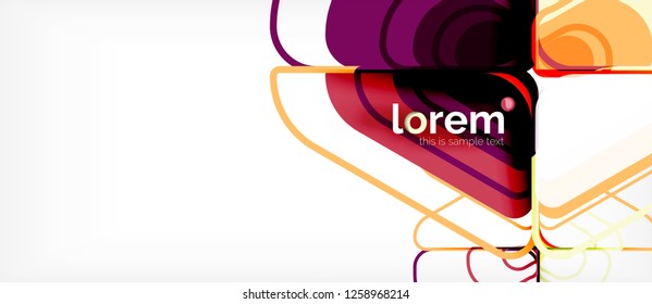 Abstrakter Hintergrund - mehrfarbige geometrische Formen, modernes Design. Trendy abstrakte Layout-Vorlage für Geschäfts- oder Technologiepräsentation oder Web-Broschüre Titelbild, Bildschirmhintergrund. Vektorgrafik