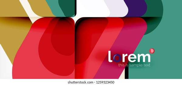 Fondo abstracto - formas geométricas multicolores diseño moderno. Plantilla de diseño abstracto de moda para presentación de negocios o tecnología o portada de folletos web, fondo de pantalla. Ilustración del vector