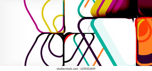 Fondo abstracto - formas geométricas multicolores diseño moderno. Plantilla de diseño abstracto de moda para presentación de negocios o tecnología o portada de folletos web, fondo de pantalla. Ilustración del vector
