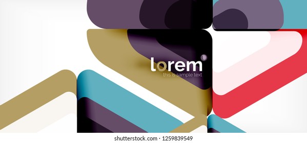 Fondo abstracto - formas geométricas multicolores diseño moderno. Plantilla de diseño abstracto de moda para presentación de negocios o tecnología o portada de folletos web, fondo de pantalla. Ilustración del vector