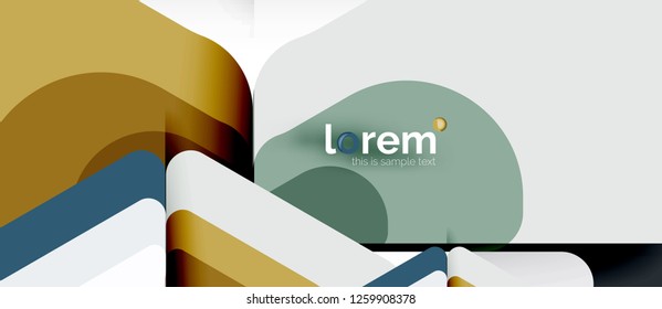 Fondo abstracto - formas geométricas multicolores diseño moderno. Plantilla de diseño abstracto de moda para presentación de negocios o tecnología o portada de folletos web, fondo de pantalla. Ilustración del vector