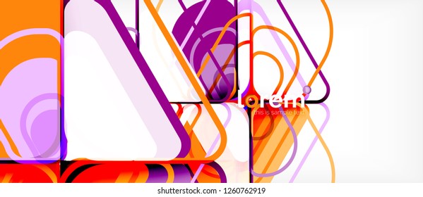 Abstract background - multicolored geometric shapes modern design. Trendy abstract layout template for business or technology presentation or web brochure cover, wallpaper. Vector illustration