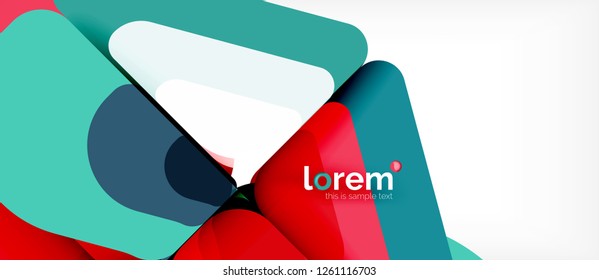 Abstrakter Hintergrund - mehrfarbige geometrische Formen, modernes Design. Trendy abstrakte Layout-Vorlage für Geschäfts- oder Technologiepräsentation oder Web-Broschüre Titelbild, Bildschirmhintergrund. Vektorgrafik