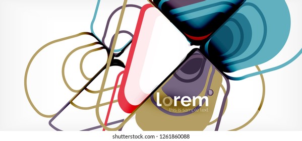 Abstrakter Hintergrund - mehrfarbige geometrische Formen, modernes Design. Trendy abstrakte Layout-Vorlage für Geschäfts- oder Technologiepräsentation oder Web-Broschüre Titelbild, Bildschirmhintergrund. Vektorgrafik