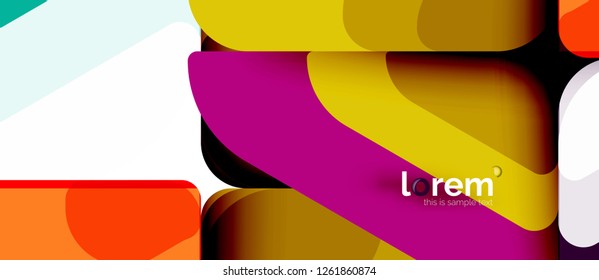Fondo abstracto - formas geométricas multicolores diseño moderno. Plantilla de diseño abstracto de moda para presentación de negocios o tecnología o portada de folletos web, fondo de pantalla. Ilustración del vector