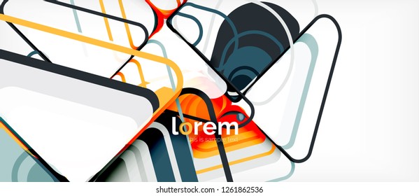 Abstract background - multicolored geometric shapes modern design. Trendy abstract layout template for business or technology presentation or web brochure cover, wallpaper. Vector illustration