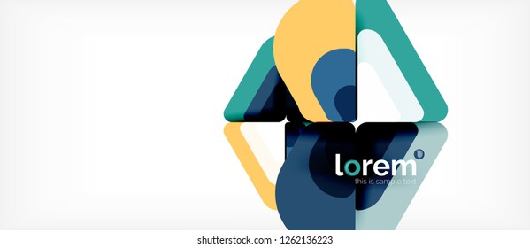 Abstrakter Hintergrund - mehrfarbige geometrische Formen, modernes Design. Trendy abstrakte Layout-Vorlage für Geschäfts- oder Technologiepräsentation oder Web-Broschüre Titelbild, Bildschirmhintergrund. Vektorgrafik