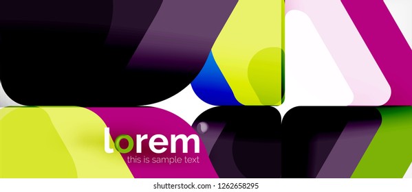 Fundo abstrato - formas geométricas multicoloridas design moderno. Modelo de layout abstrato moderno para apresentação de negócios ou tecnologia ou capa de brochura da web, papel de parede. Ilustração vetorial