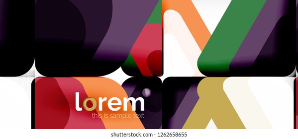 Abstrakter Hintergrund - mehrfarbige geometrische Formen, modernes Design. Trendy abstrakte Layout-Vorlage für Geschäfts- oder Technologiepräsentation oder Web-Broschüre Titelbild, Bildschirmhintergrund. Vektorgrafik