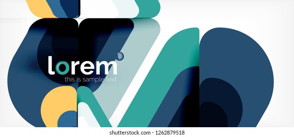 Fondo abstracto - formas geométricas multicolores diseño moderno. Plantilla de diseño abstracto de moda para presentación de negocios o tecnología o portada de folletos web, fondo de pantalla. Ilustración del vector