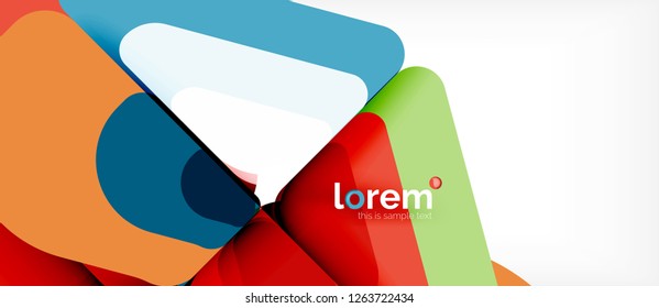 Fondo abstracto - formas geométricas multicolores diseño moderno. Plantilla de diseño abstracto de moda para presentación de negocios o tecnología o portada de folletos web, fondo de pantalla. Ilustración del vector