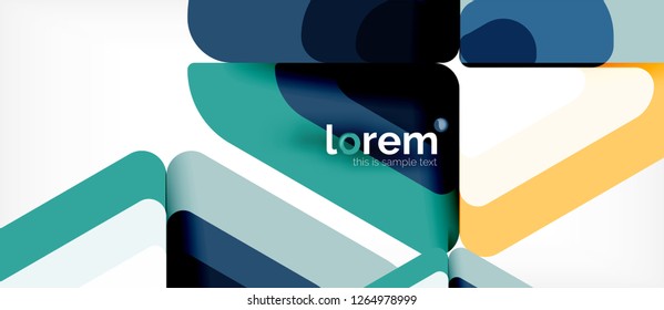 Fondo abstracto - formas geométricas multicolores diseño moderno. Plantilla de diseño abstracto de moda para presentación de negocios o tecnología o portada de folletos web, fondo de pantalla. Ilustración del vector