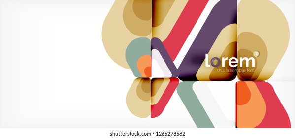 Abstrakter Hintergrund - mehrfarbige geometrische Formen, modernes Design. Trendy abstrakte Layout-Vorlage für Geschäfts- oder Technologiepräsentation oder Web-Broschüre Titelbild, Bildschirmhintergrund. Vektorgrafik