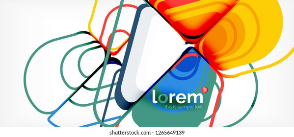 Abstract background - multicolored geometric shapes modern design. Trendy abstract layout template for business or technology presentation or web brochure cover, wallpaper. Vector illustration