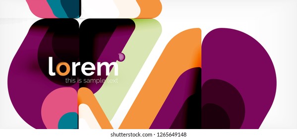 Fondo abstracto - formas geométricas multicolores diseño moderno. Plantilla de diseño abstracto de moda para presentación de negocios o tecnología o portada de folletos web, fondo de pantalla. Ilustración del vector