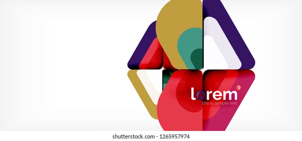 Abstrakter Hintergrund - mehrfarbige geometrische Formen, modernes Design. Trendy abstrakte Layout-Vorlage für Geschäfts- oder Technologiepräsentation oder Web-Broschüre Titelbild, Bildschirmhintergrund. Vektorgrafik