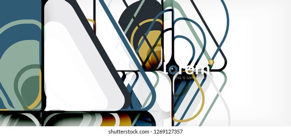 Abstract background - multicolored geometric shapes modern design. Trendy abstract layout template for business or technology presentation or web brochure cover, wallpaper. Vector illustration