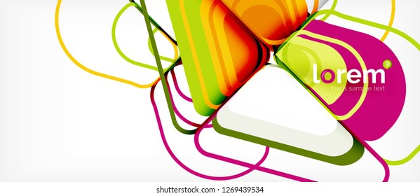 Abstract background - multicolored geometric shapes modern design. Trendy abstract layout template for business or technology presentation or web brochure cover, wallpaper. Vector illustration