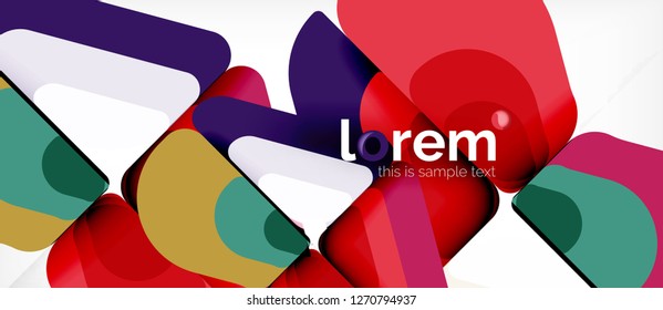 Abstract background - multicolored geometric shapes modern design. Trendy abstract layout template for business or technology presentation or web brochure cover, wallpaper. Vector illustration