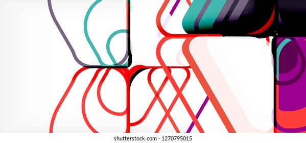 Abstrakter Hintergrund - mehrfarbige geometrische Formen, modernes Design. Trendy abstrakte Layout-Vorlage für Geschäfts- oder Technologiepräsentation oder Web-Broschüre Titelbild, Bildschirmhintergrund. Vektorgrafik